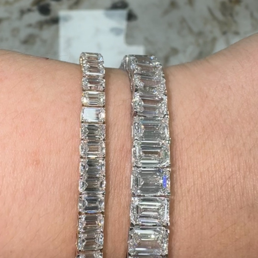 Emerald Cut Diamond Tennis Bracelet